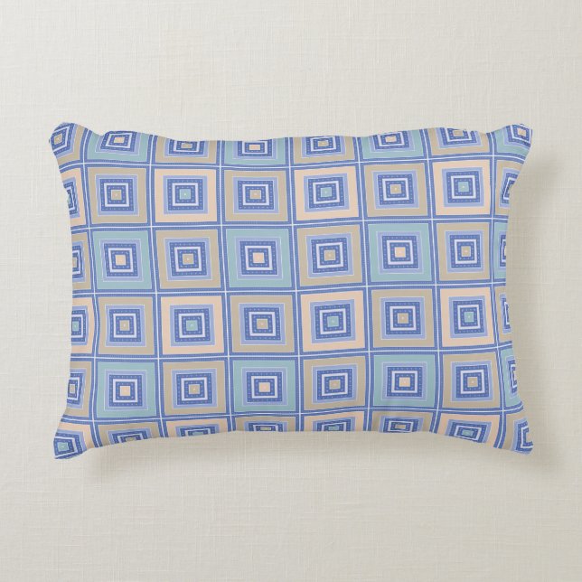 Rustic pattern of squares in patchwork style  decorative cushion (Front)