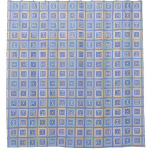 Rustic pattern of squares in patchwork style  shower curtain