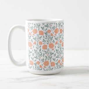 Rustic pattern with pink flowers  coffee mug