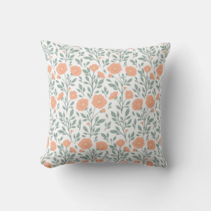 Rustic pattern with pink flowers cushion