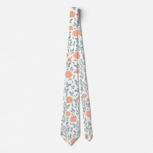 Rustic pattern with pink flowers tie