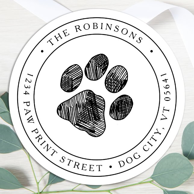 Rustic Paw Print Return Address Label (Creator Uploaded)