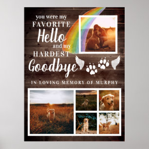 Rustic Paw Prints Personalised Pet Memorial Photo