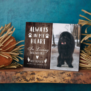 Rustic Paw Prints Personalised Pet Memorial Photo Plaque