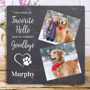 Rustic Paw Prints Personalised Pet Memorial Photo Plaque