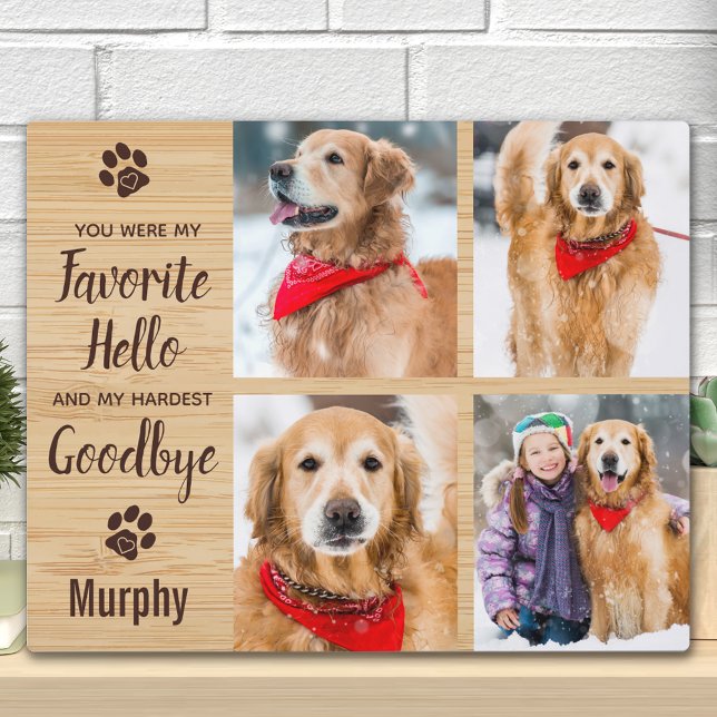 Rustic Paw Prints Personalised Pet Memorial Photo Plaque (Creator Uploaded)