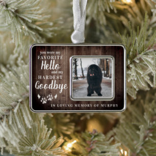 Rustic Paw Prints Personalised Pet Memorial Photo Silver Plated Framed Ornament