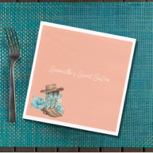 Rustic Peach Cowgirl Photo Sweet Sixteen Birthday