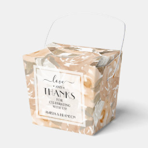 Rustic Peach Watercolor Floral Wedding Favour Box