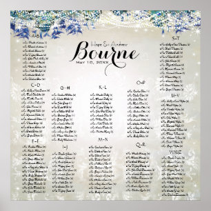 Rustic Peacock Navy Rustic Luxe Seating Chart