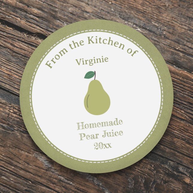 Rustic Pear Juice Label Sticker (Rustic Pear Juice Label Sticker)