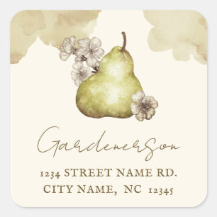 Rustic Pear Square Sticker