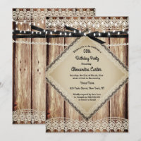 Rustic Pearl Lace Barn Wood Black String Lights