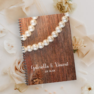 Rustic Pearls Barn Wood Country Wedding Guest Book