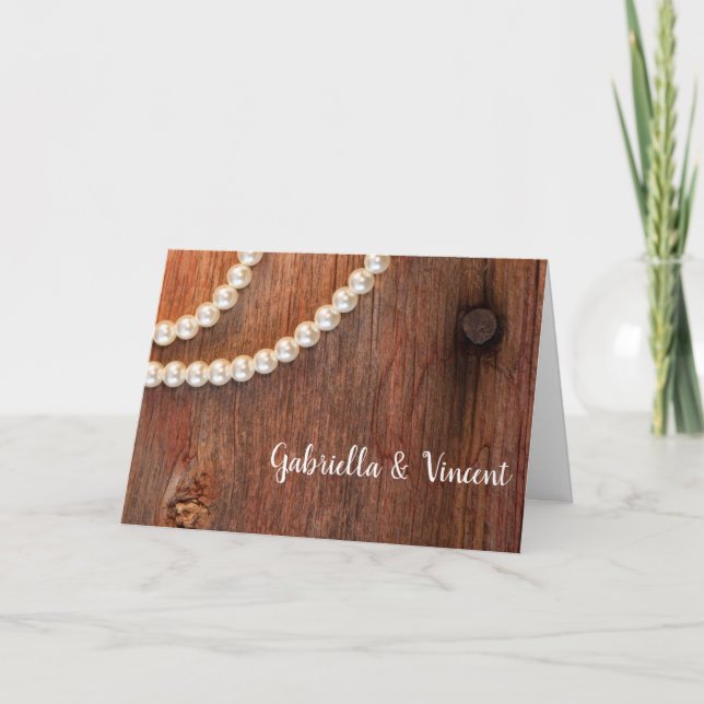 Rustic Pearls Country Barn Wedding Invitation (Front)