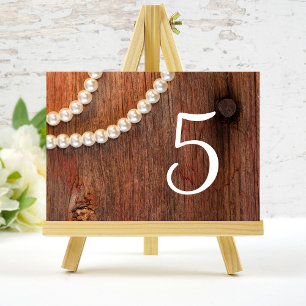 Rustic Pearls Country Barn Wedding Table Numbers