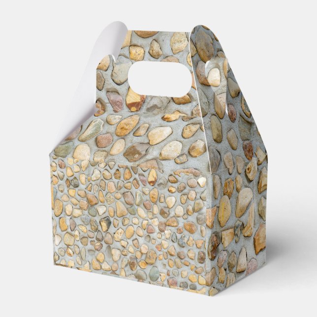 Rustic Pebblestone Wall  Favour Box (Front Side)