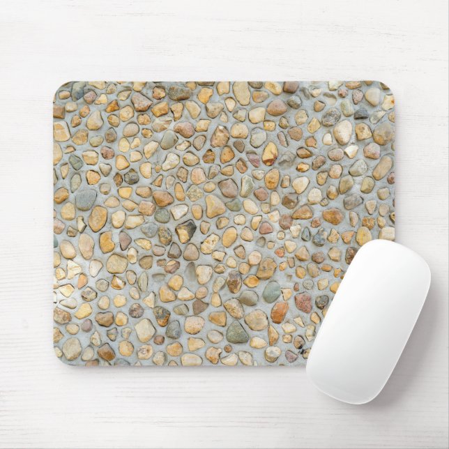 Rustic Pebblestone Wall  Mouse Mat (With Mouse)