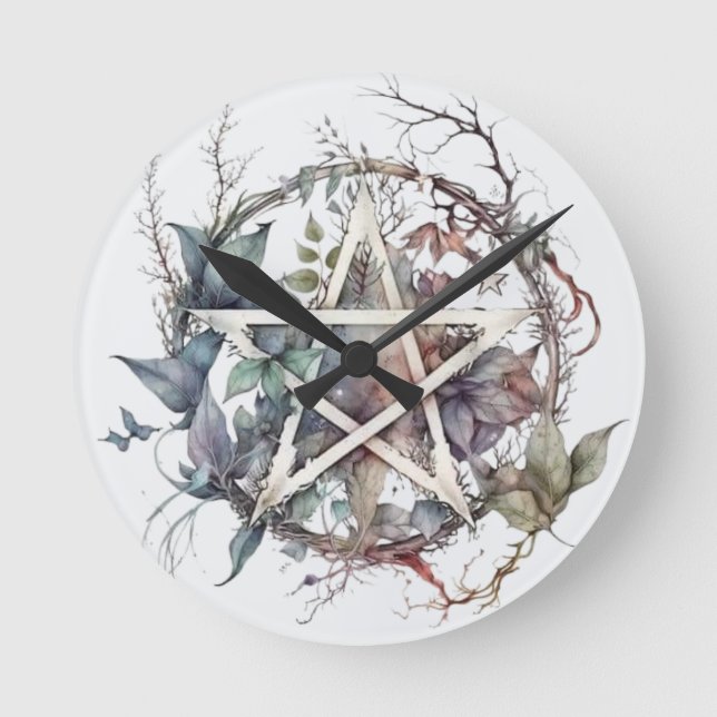 Rustic Pentagram Wall Clock (Front)