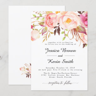 Rustic Peony Floral Wedding Invitation-3 Invitation