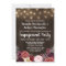 Rustic Peony Marsala Engagement Party Invitations