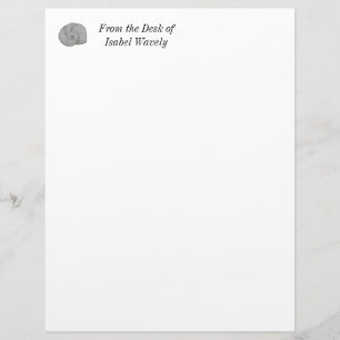 Rustic Personal Professional Watercolor Sea Shell Custom Letterhead