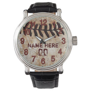 Rustic Personalised Baseball Watches for Guys
