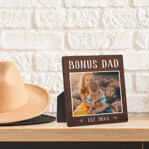 Rustic Personalised Bonus Dad Stepfather Plaque