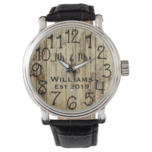 Rustic Personalised Brown Wood Custom Watch