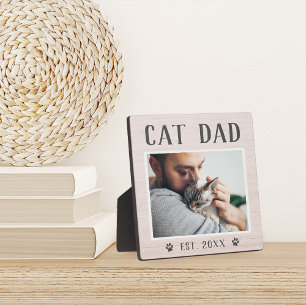 Rustic Personalised Cat Dad Photo Plaque