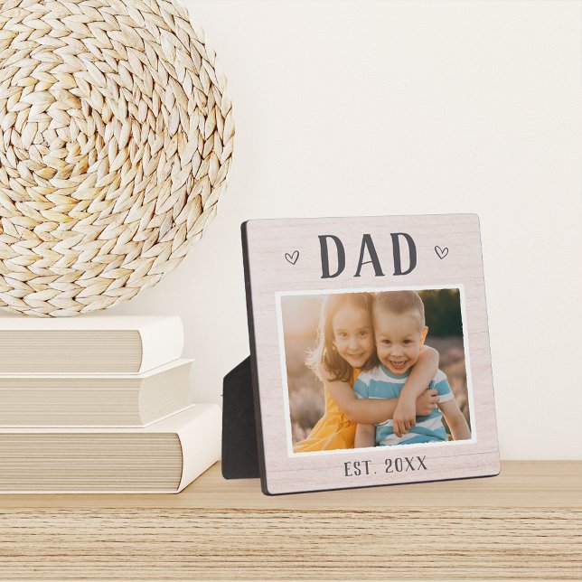 Rustic Personalised Dad Photo Plaque (Creator Uploaded)