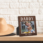 Rustic Personalised Daddy Photo Plaque<br><div class="desc">Charming custom plaque for Father's Day,  birthdays,  or new dads features a favourite photo with "Daddy" above in rustic lettering. Personalise with the year he became a dad beneath,  or add a custom message or name.</div>