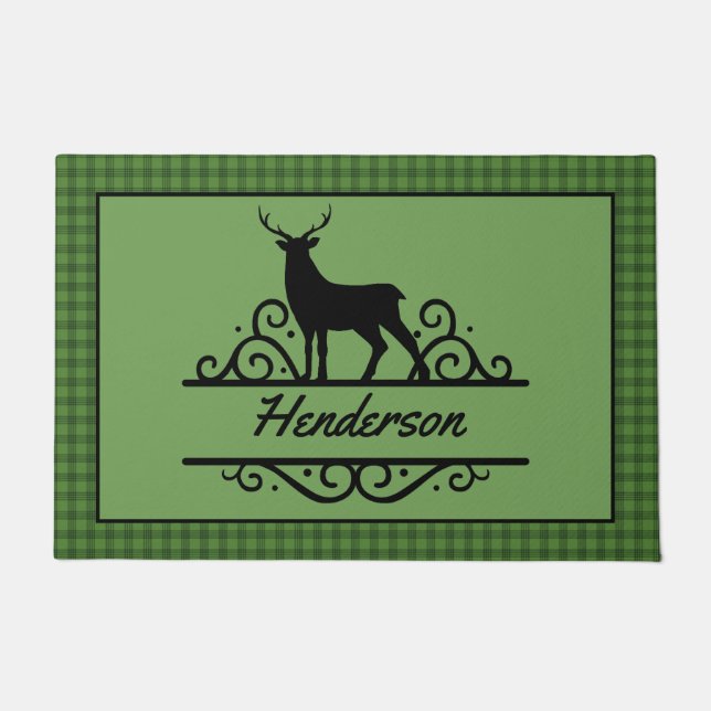 Rustic Personalised Deer Doormat (Front)