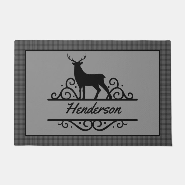 Rustic Personalised Deer Doormat (Front)