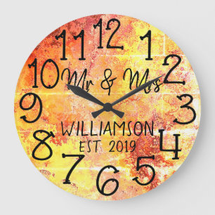 Rustic Personalised Distressed Rust Custom Large Clock