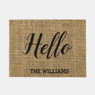 Rustic Personalised Family Name with Hello Doormat