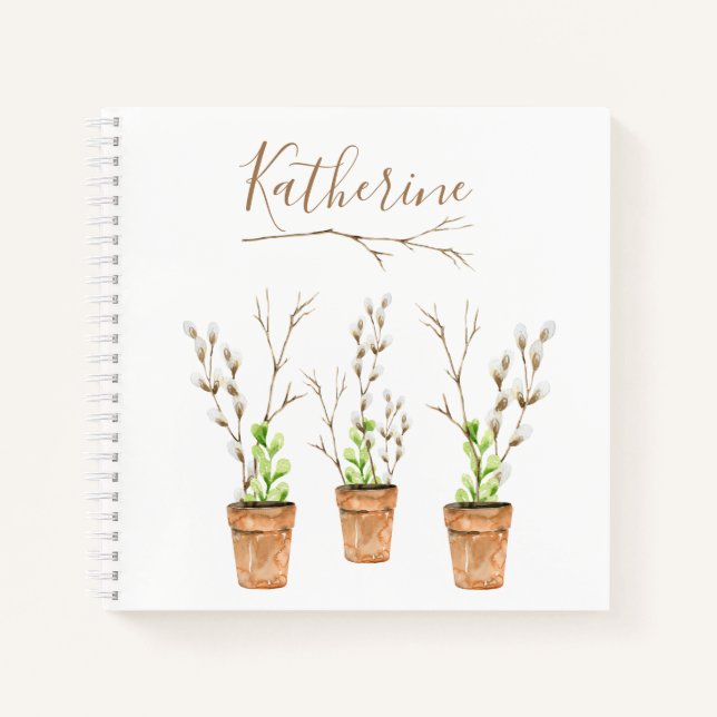 Rustic Personalised Farmhouse Country Watercolor  Notebook (Front)