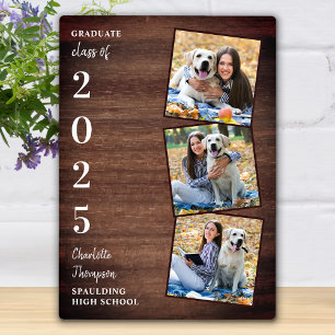 Rustic Personalised Graduation Graduate Photo Plaque