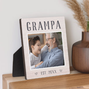 Rustic Personalised Grampa Grandpa Photo Plaque