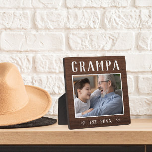 Rustic Personalised Grampa Grandpa Photo Plaque