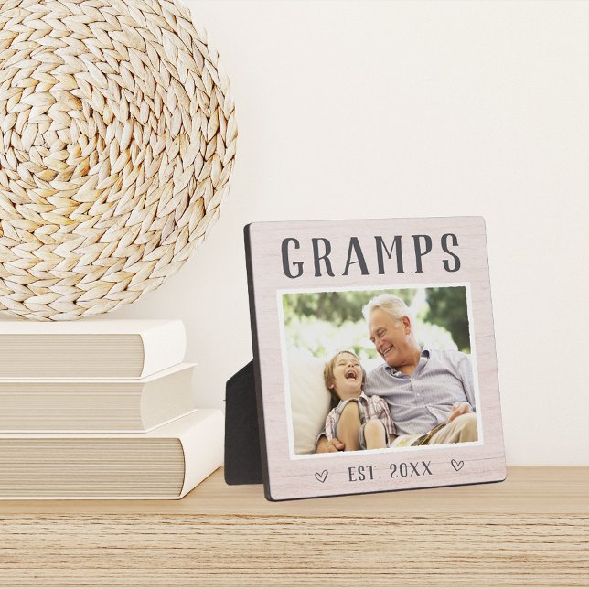 Rustic Personalised Gramps Grandpa Photo Plaque (Creator Uploaded)