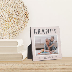 Rustic Personalised Grampy Grandpa Photo Plaque