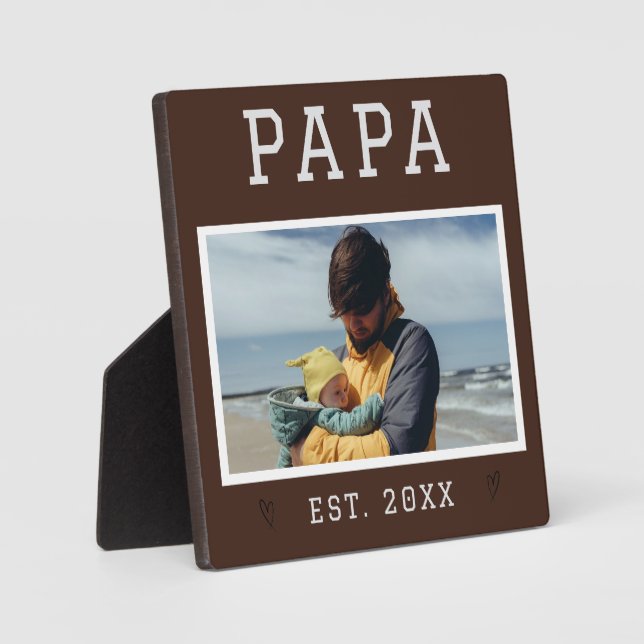 Rustic Personalised Grandpa Photo Plaque (Front)