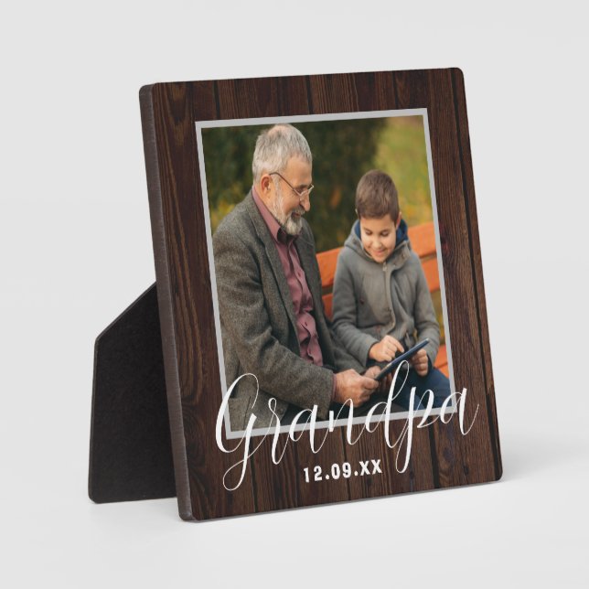 Rustic Personalised Grandpa Plaque (Front)