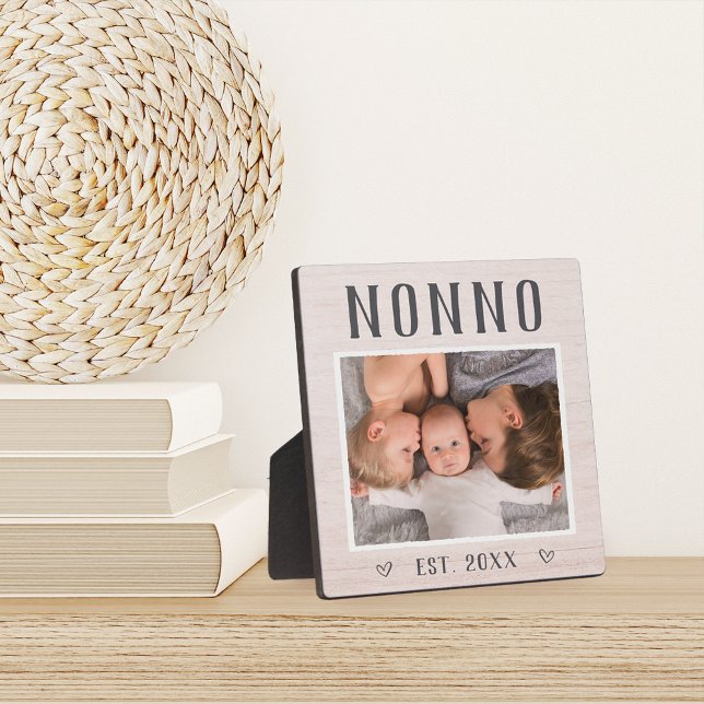 Rustic Personalised Nonno Grandpa Photo Plaque (Creator Uploaded)
