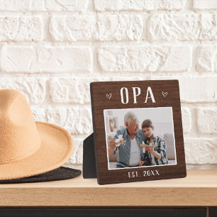 Rustic Personalised Opa Grandpa Photo Plaque