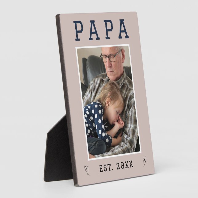 Rustic Personalised Papa & Grandpa Photo Plaque  (Side)
