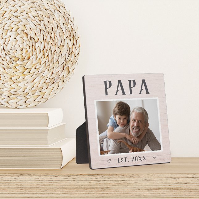 Rustic Personalised Papa Grandpa Photo Plaque (Creator Uploaded)