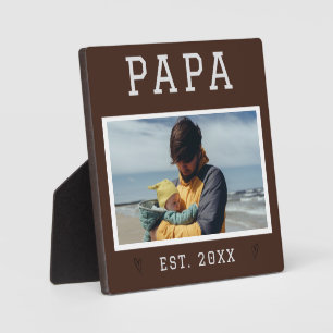 Rustic Personalised Papa Photo Plaque