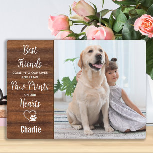 Rustic Personalised Paw Prints Pet Memorial Plaque